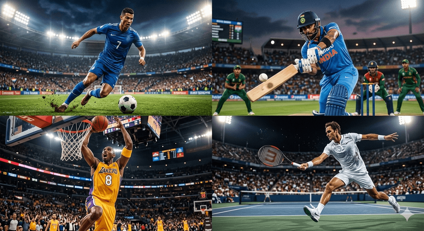 importance of sports concept athletes playing different sports